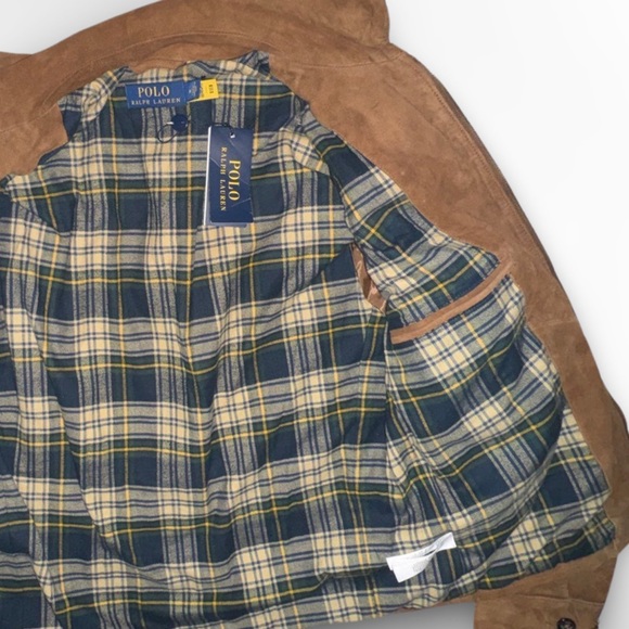 Polo by Ralph Lauren Irvin Goat Suede Bomber Jacket in Country Brown - Picture 3 of 11